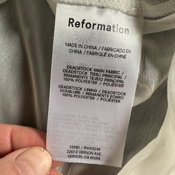 NWT Reformation Seline Knit Top Ivory L Deadstock Sheer Lightweight Long Sleeve - Picture 8 of 8